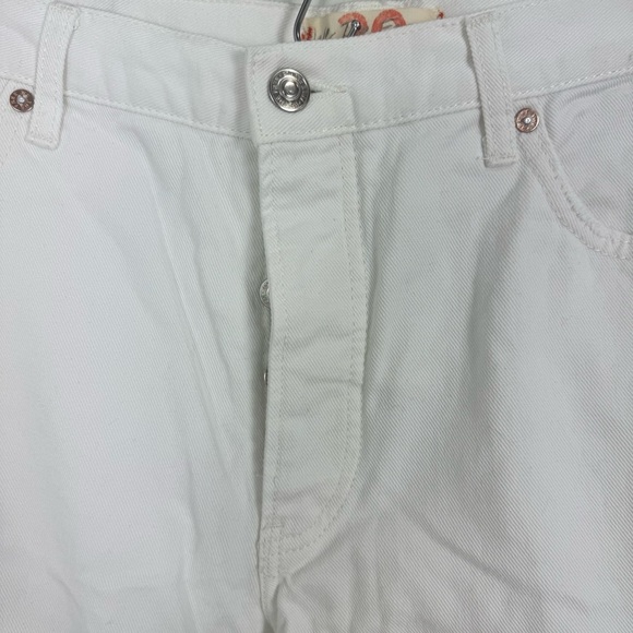 We The Free People White Denim Distressed Raw Edge Open Knee Button Fly Jeans 30 - Picture 4 of 16